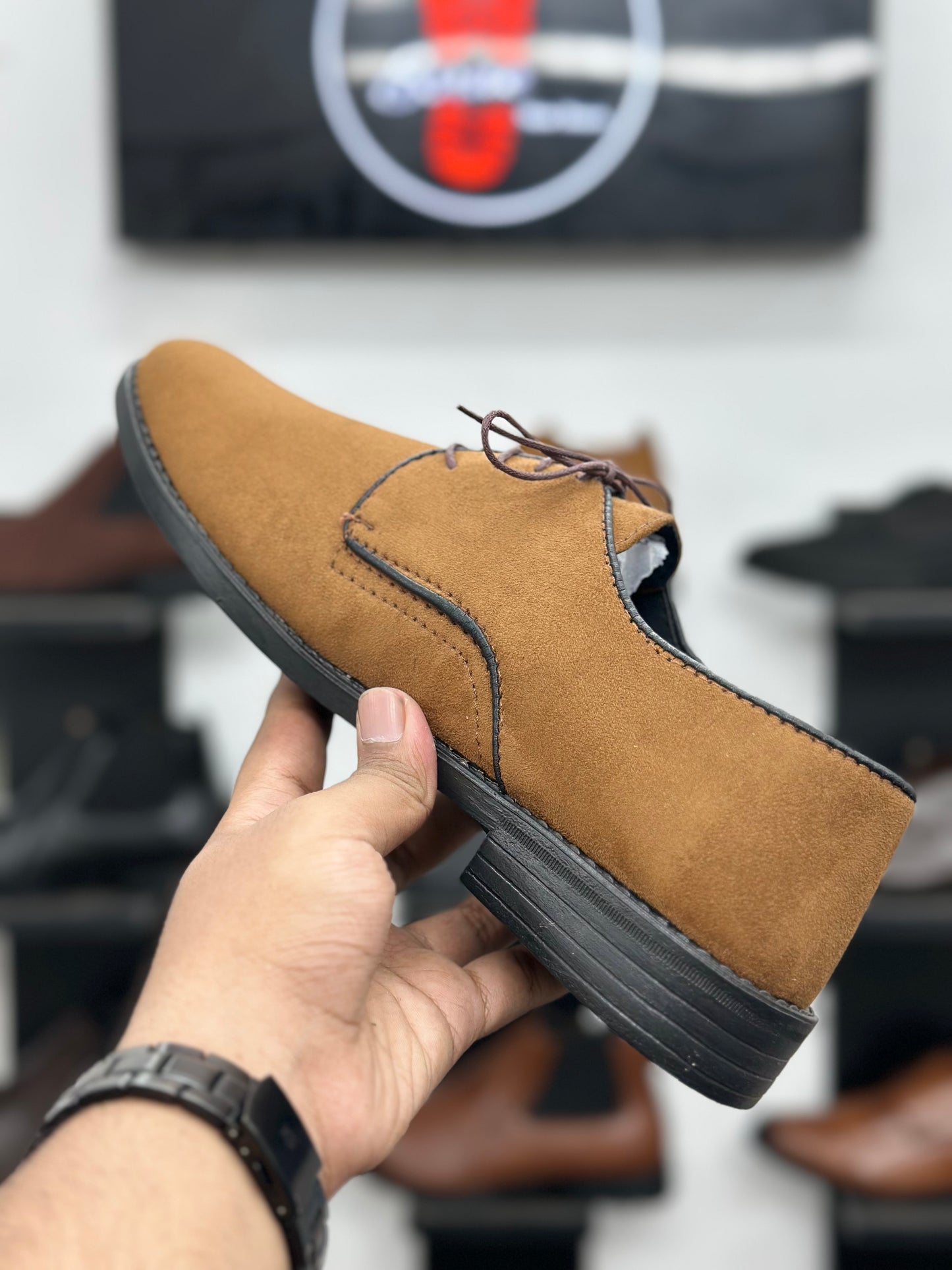 Esrakz-Classic Mustard Suede Derby Shoes