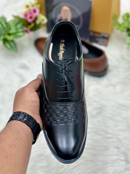 Esrakz-Black Lace-Up Formal Shoes