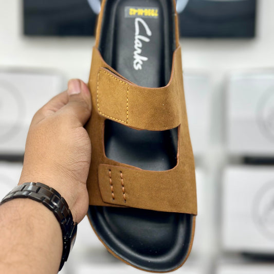Esrakz Mustard Two-Strap Sandal with Rugged Sole