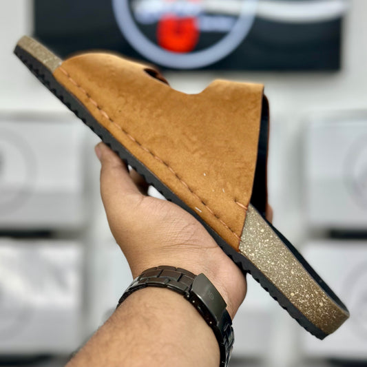 Esrakz Mustard Two-Strap Sandal with Adjustable Buckles