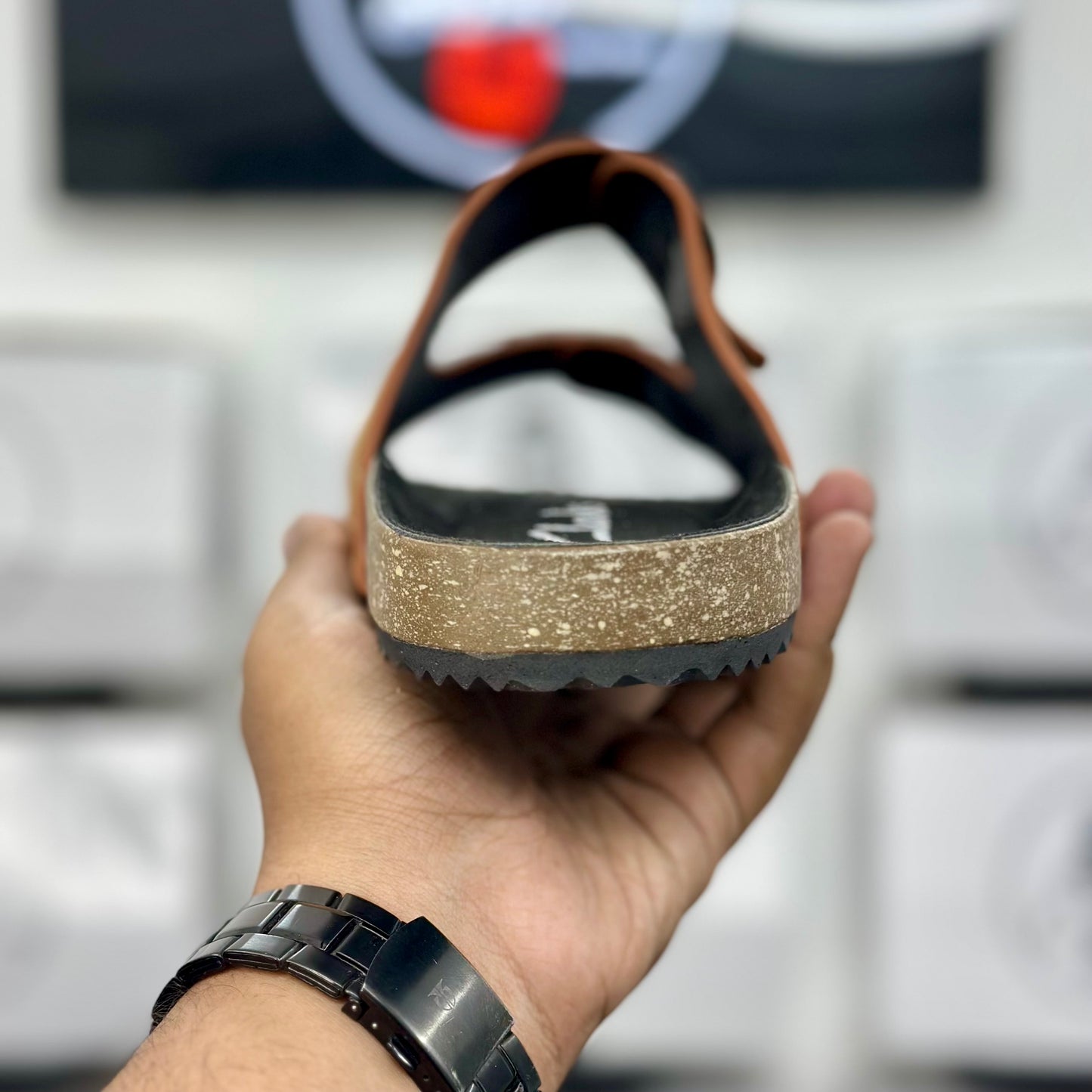 Esrakz Mustard Two-Strap Sandal with Adjustable Buckles