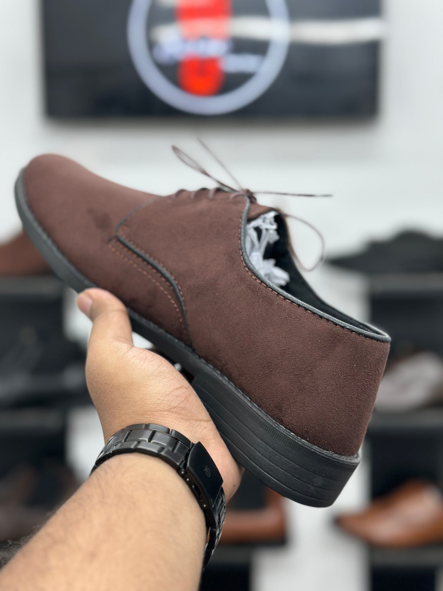 Esrakz-Classic Chocolate Suede Derby Shoes