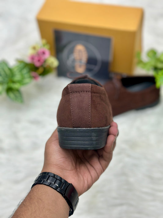 Esrakz-Classic Chocolate Suede Oxford Shoes