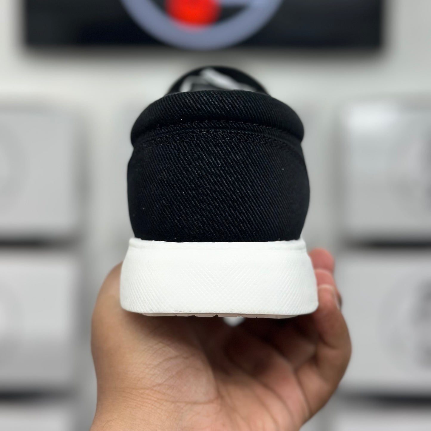 Esrakz Black Canvas Slip-On Casual Shoes