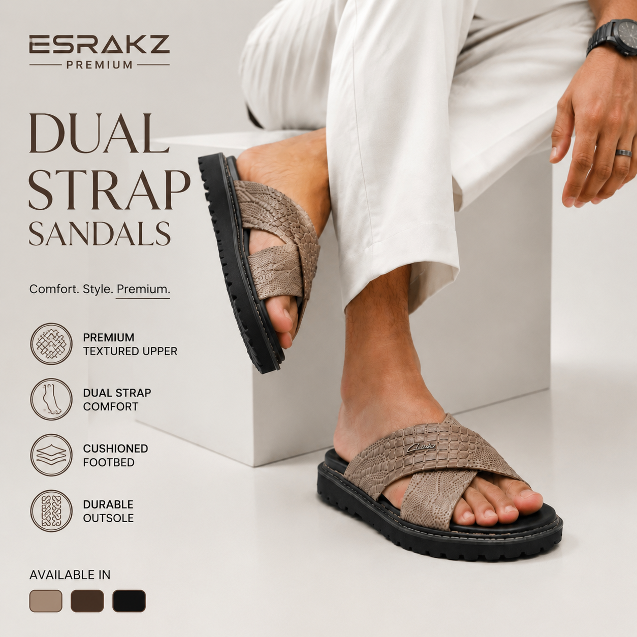 Esrakz Premium Dual Strap Sandals.