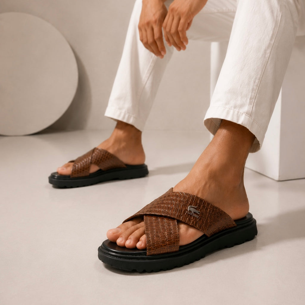 Esrakz Premium Dual Strap Sandals:Lacoste 04