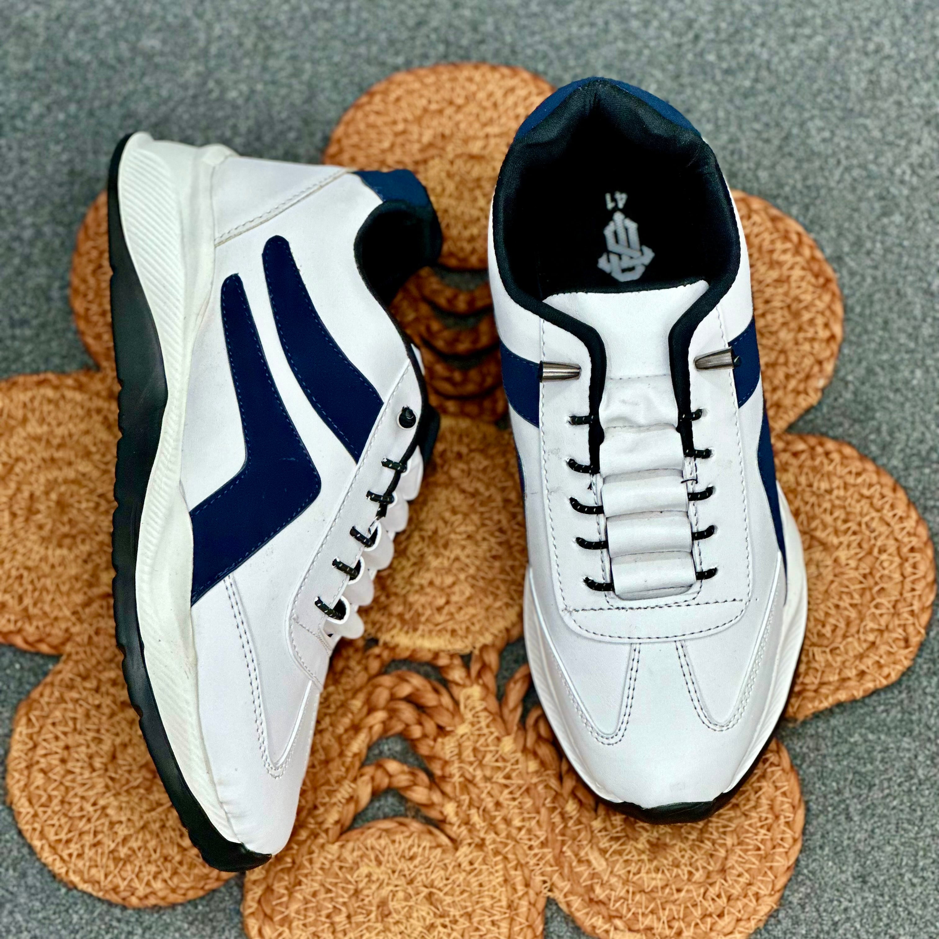 Esrakz White Salar Sneakers for Men – Comfortable Casual Street Shoes