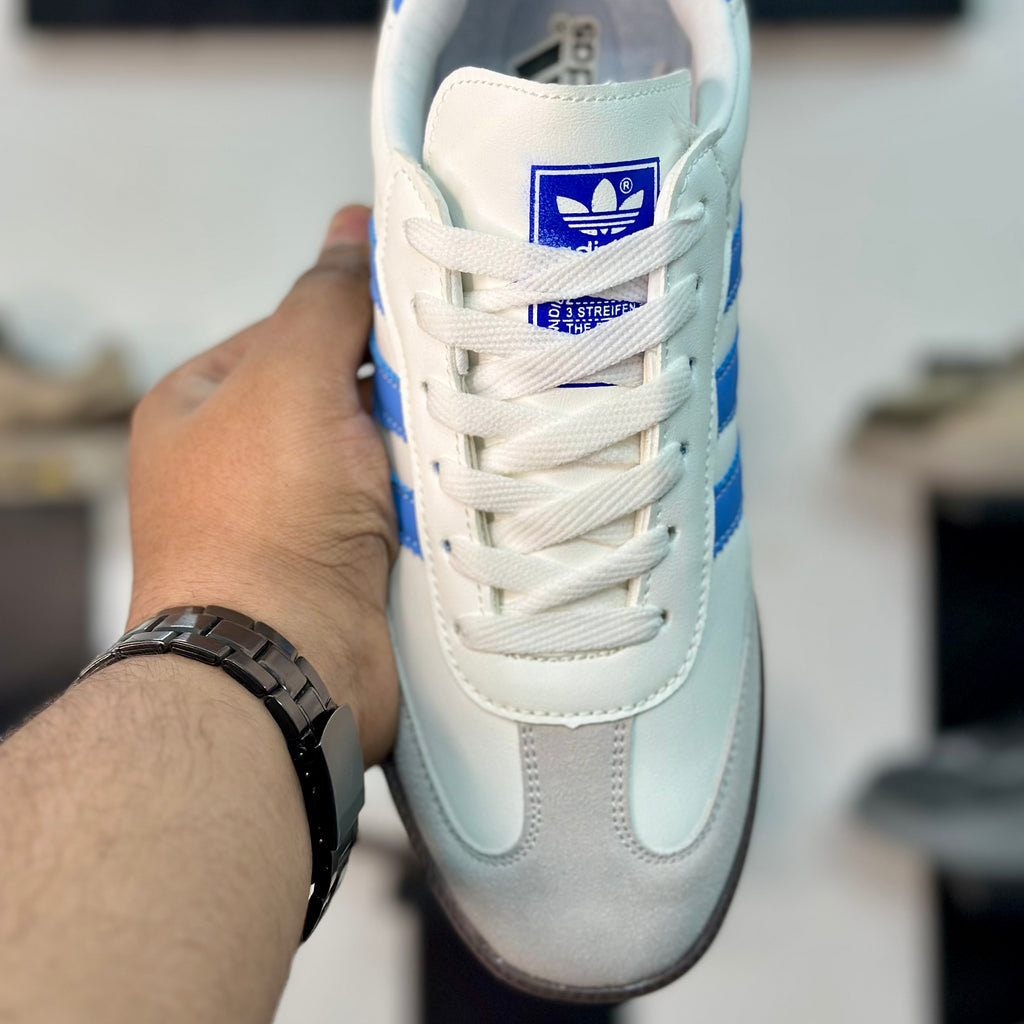 Samba Style Sneakers – Classic White Sky