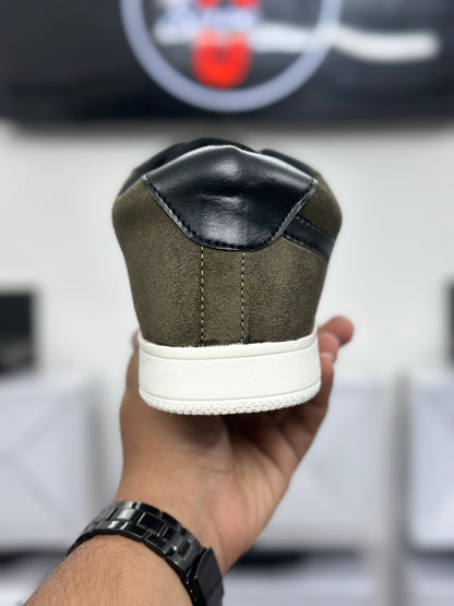 Olive Suede Street Sneakers – Premium Comfort Edition