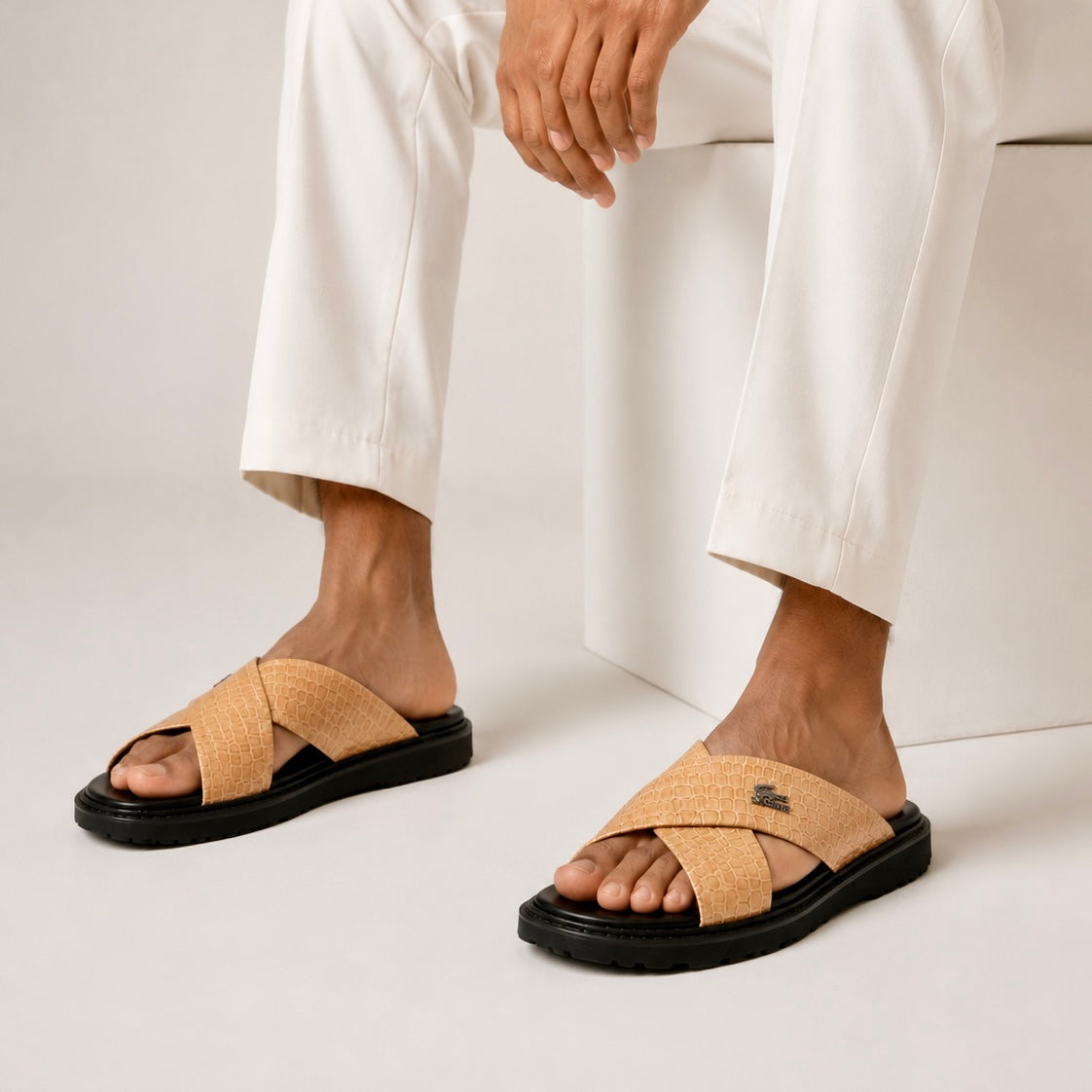 Esrakz Premium Dual Strap Sandals:Lacoste 01