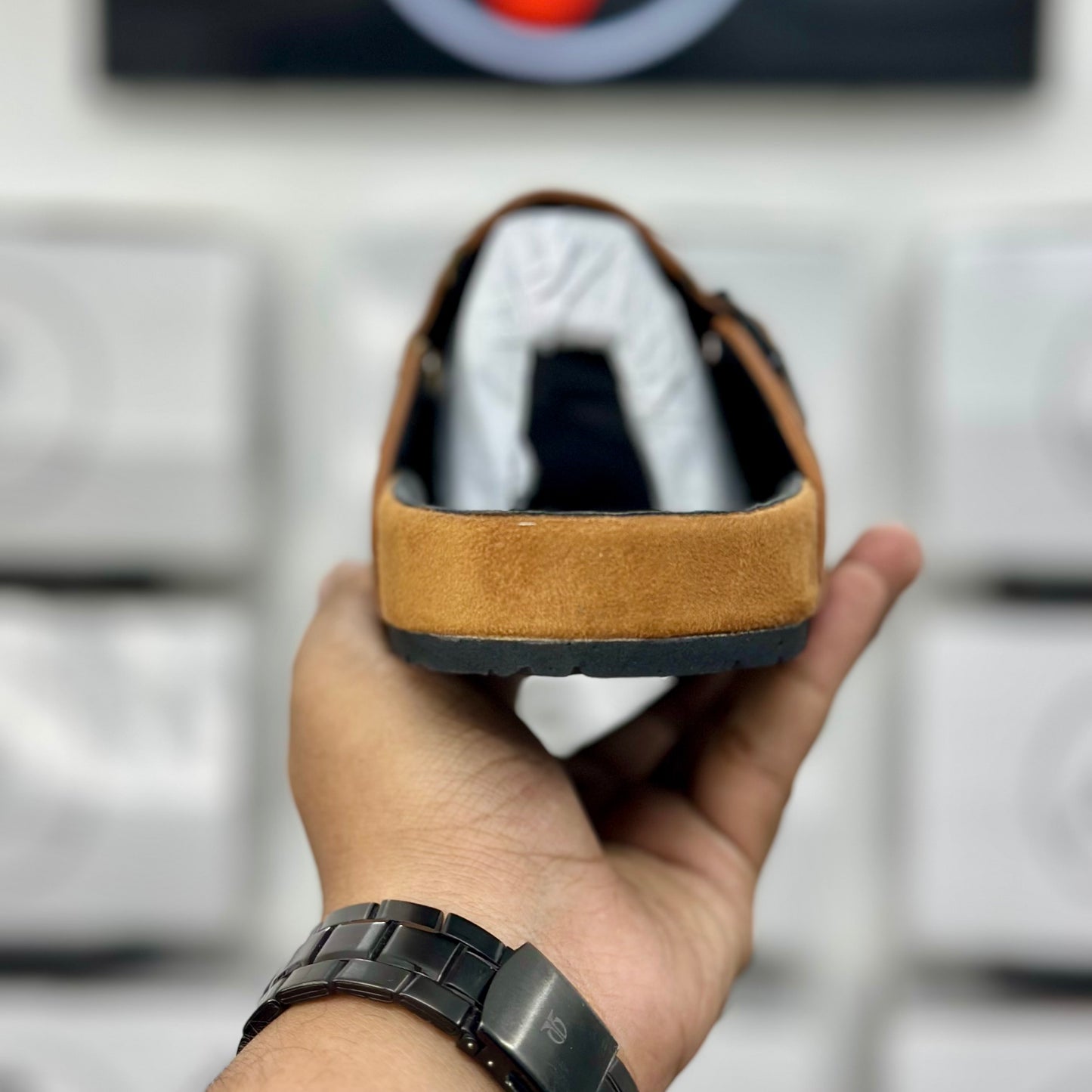 Esrakz Light Mustard Suede Slip-On Buckle Mule