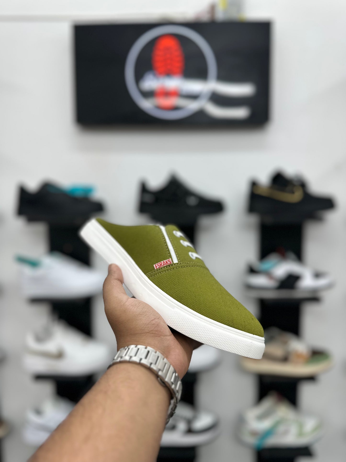 Esrakz-Half Shoes Olive