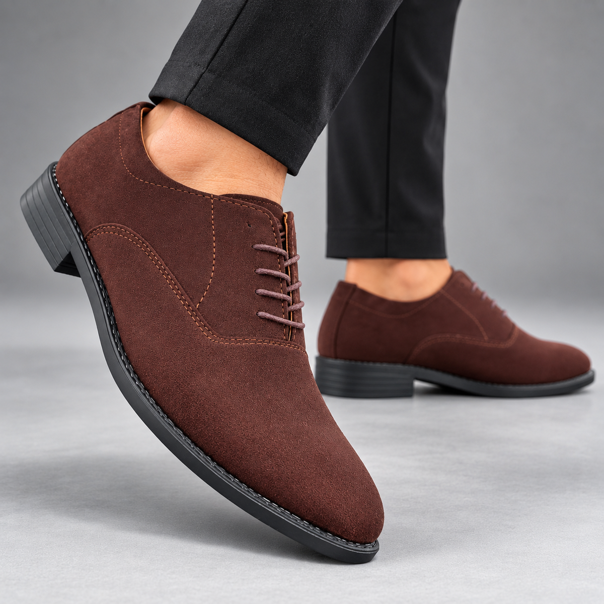 Esrakz Suede Oxford Shoes – Brown