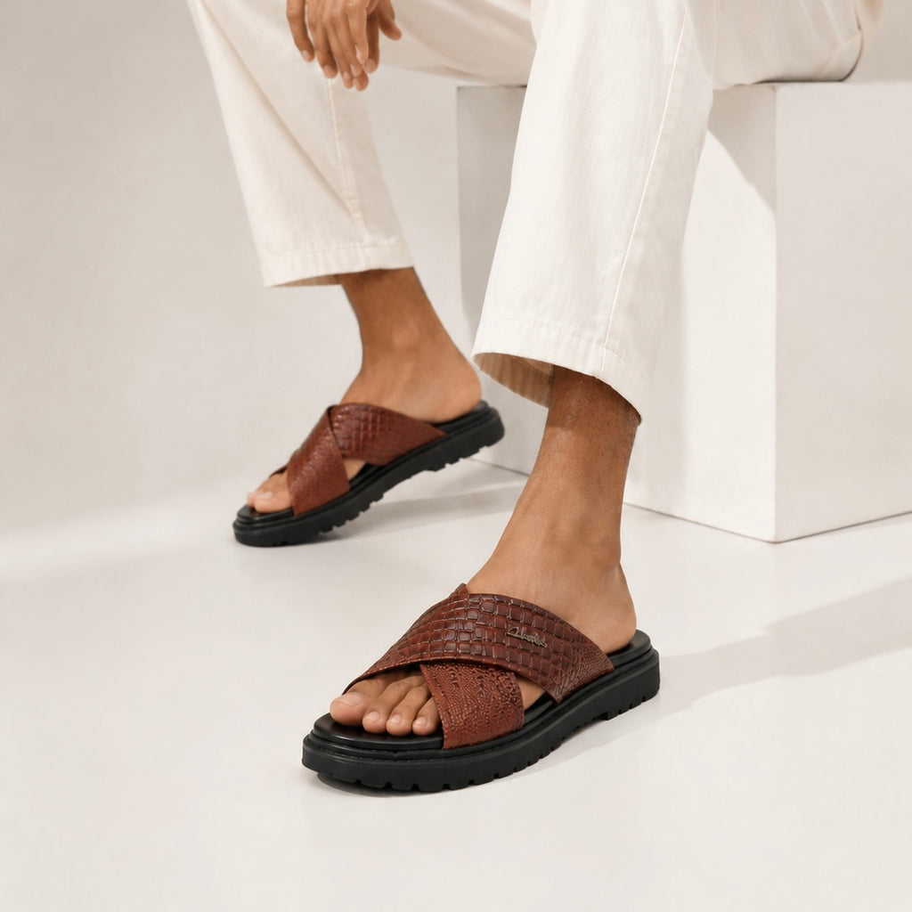 Esrakz Premium Dual Strap Sandals:Clarks 04