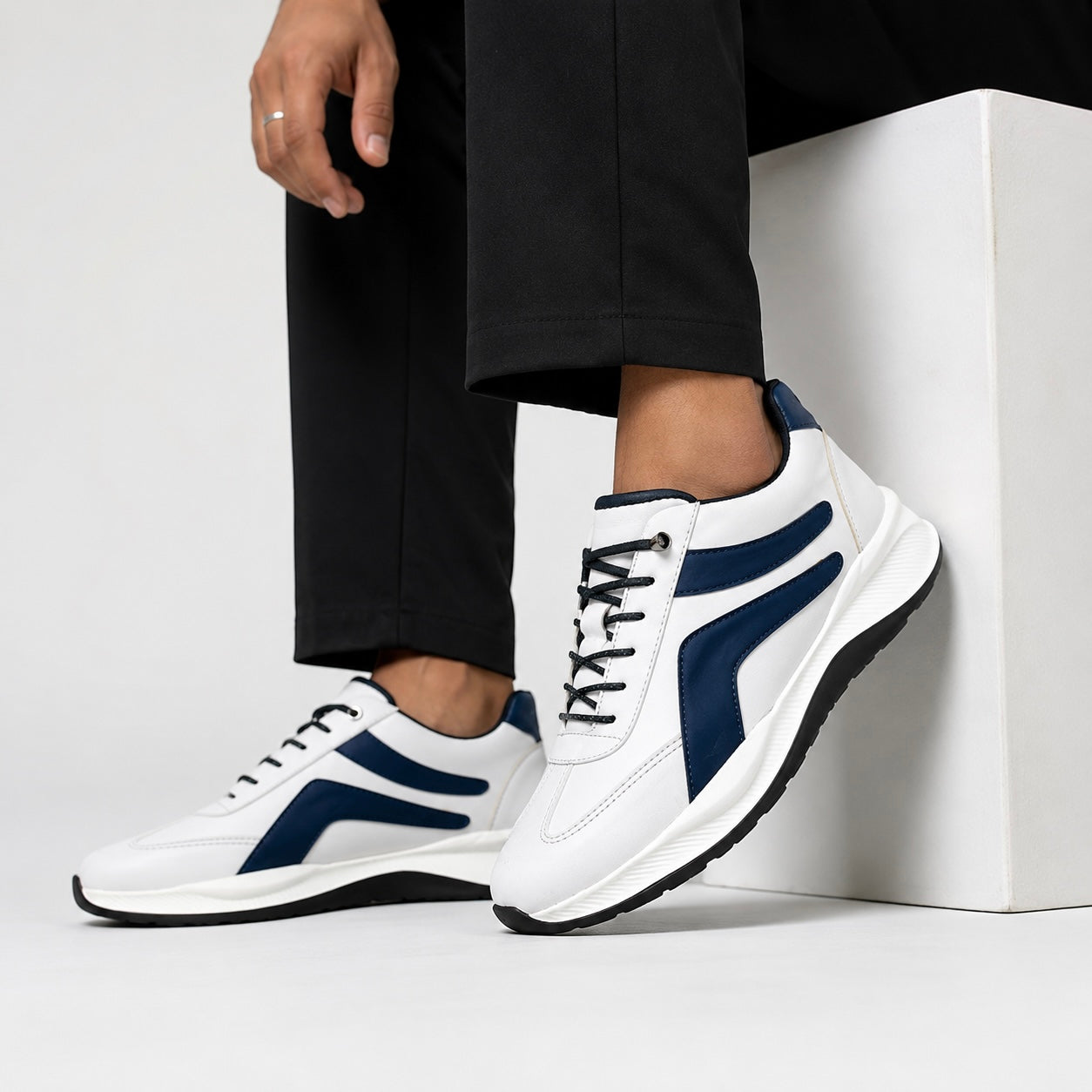 Esrakz White Salar Sneakers for Men – Comfortable Casual Street Shoes