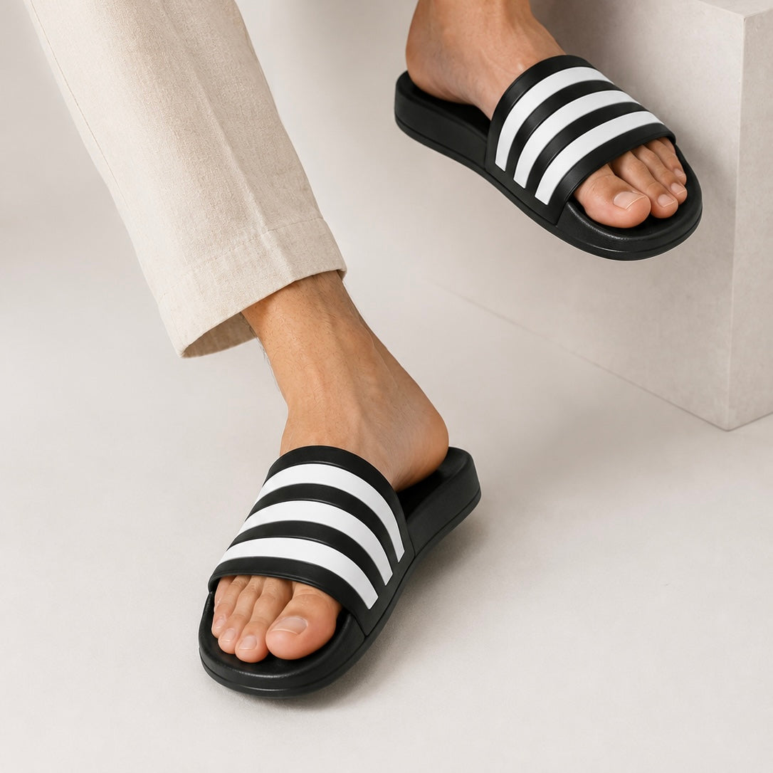 Men's Adilette Comfort Slides B&W