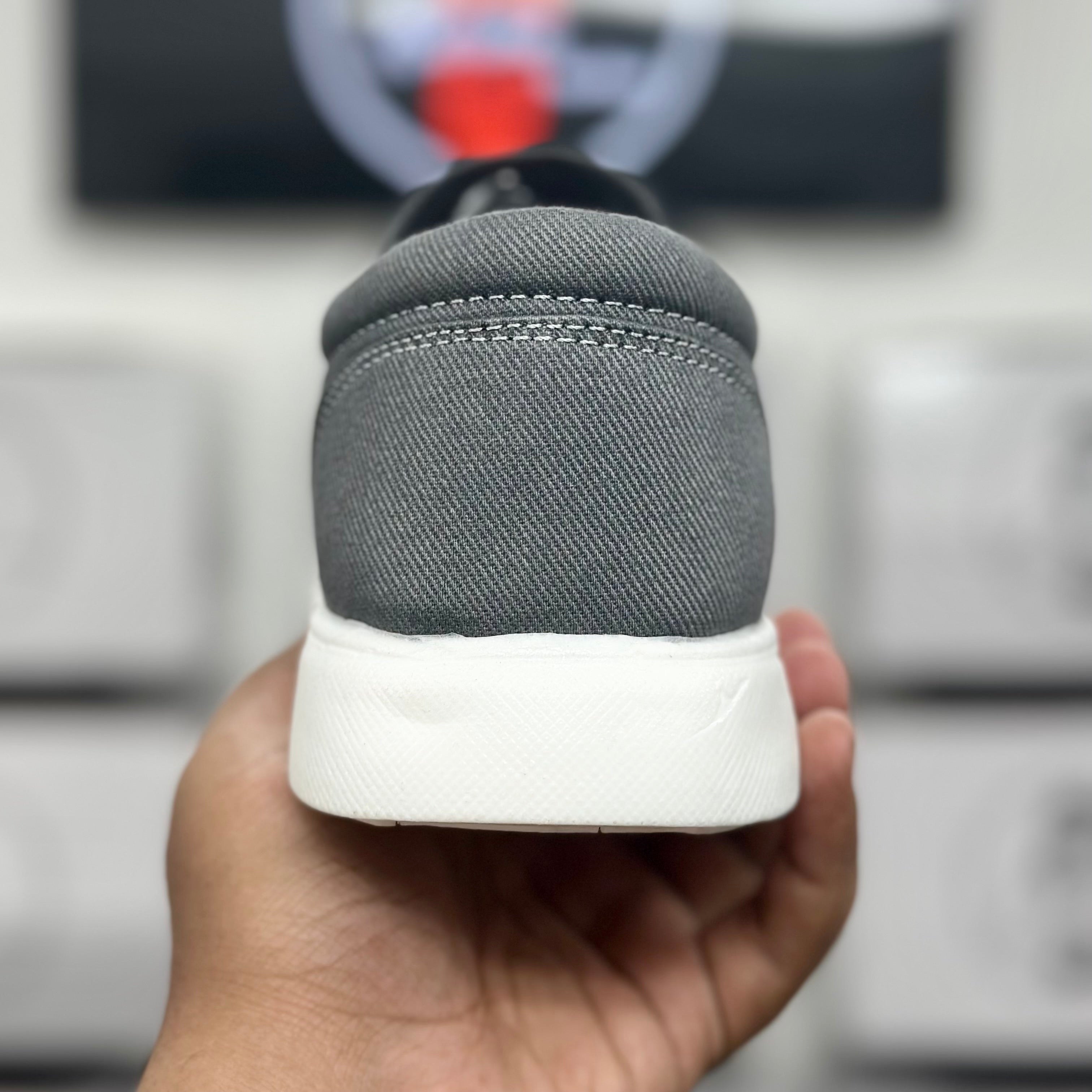 Esrakz Classic Grey Canvas Slip-On Shoe