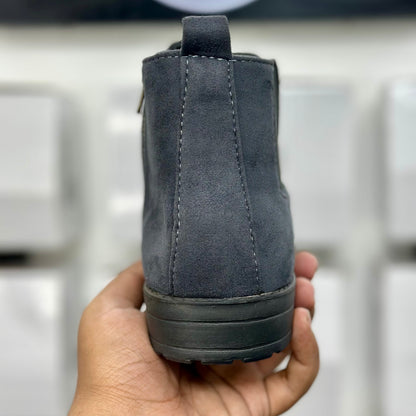 Esrakz Classic Grey Suede Chelsea Boots – Slip-On Ankle Dress Boots