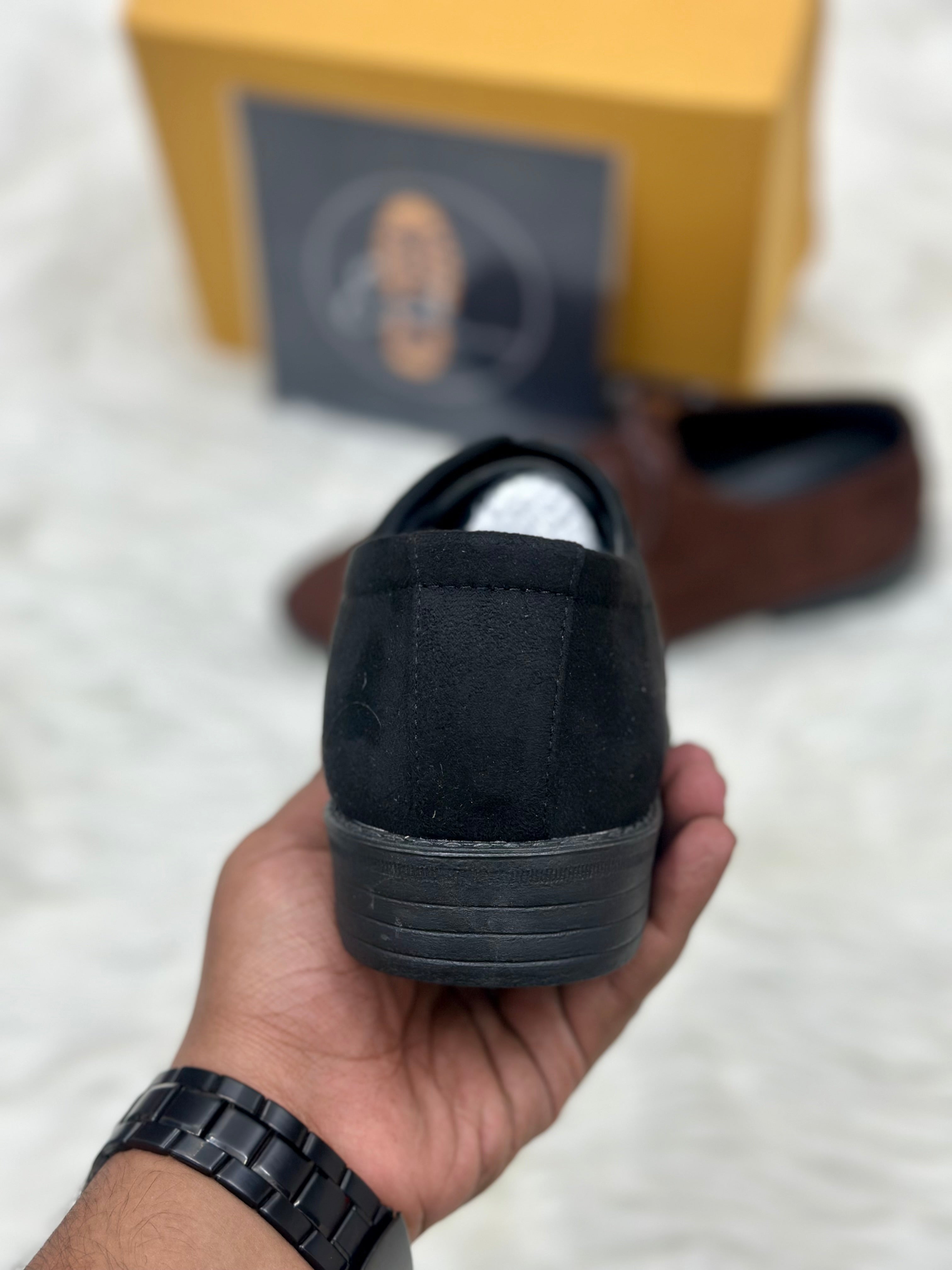 Esrakz-Classic Black Suede Oxford Shoes