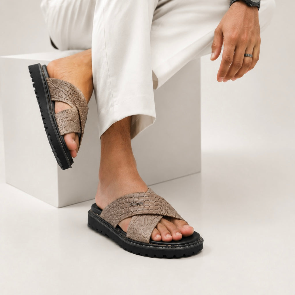 Esrakz Premium Dual Strap Sandals:Clarks 01