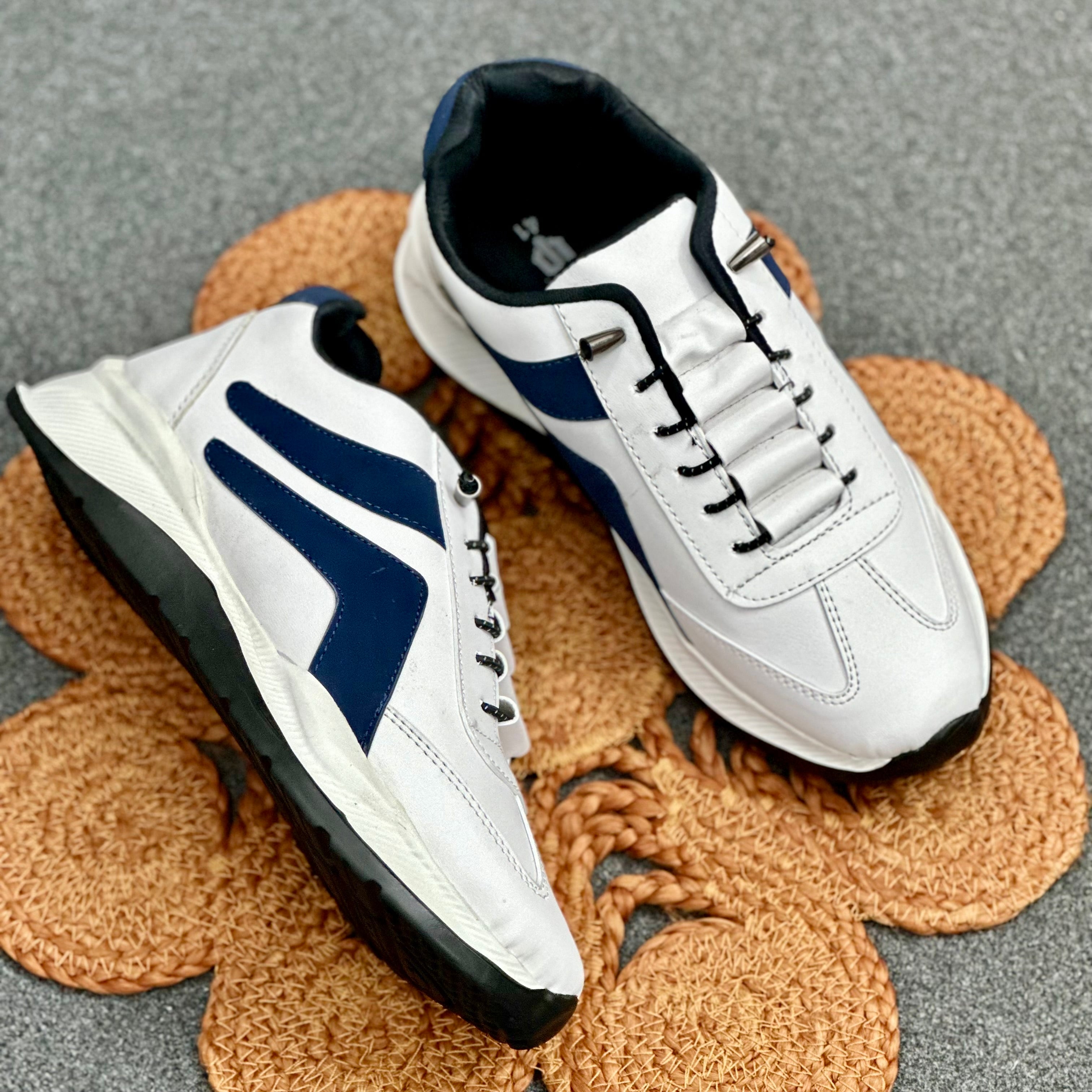 Esrakz White Salar Sneakers for Men – Comfortable Casual Street Shoes