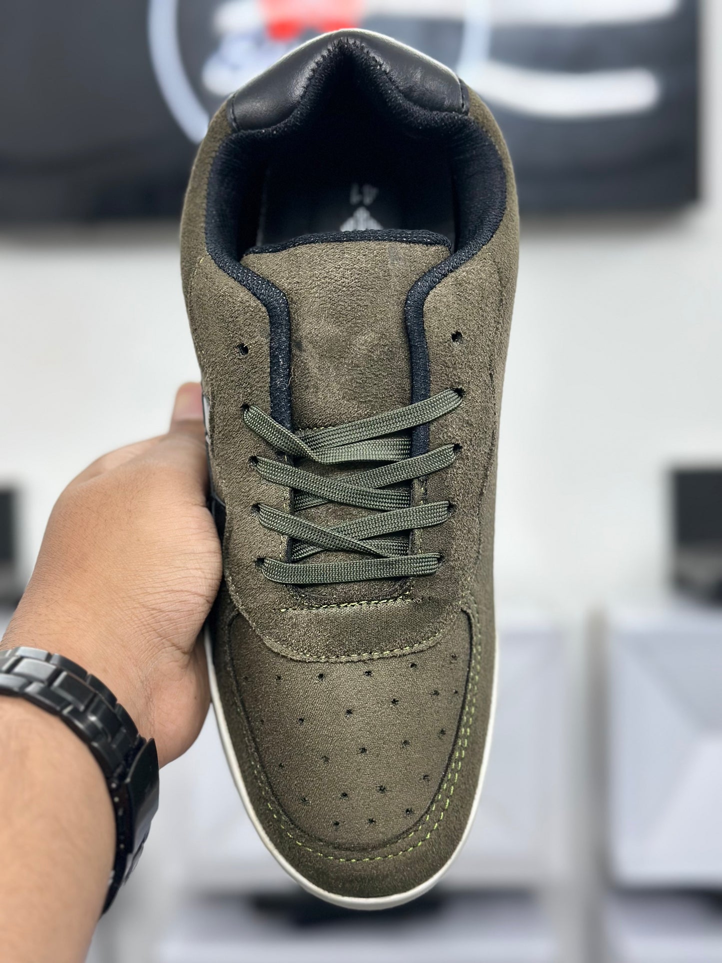 Olive Suede Street Sneakers – Premium Comfort Edition