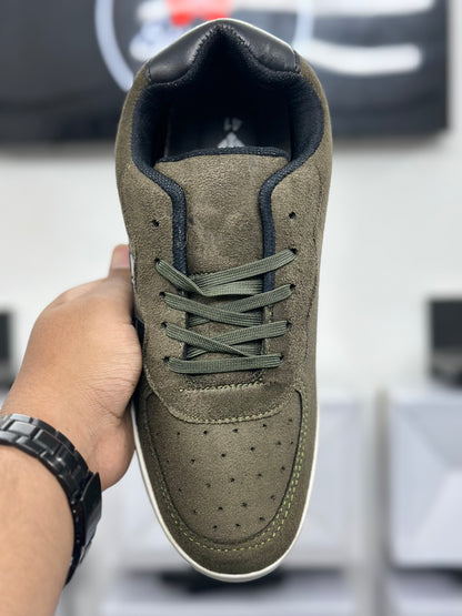Olive Suede Street Sneakers – Premium Comfort Edition