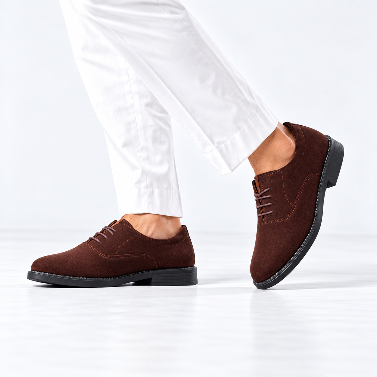 Esrakz Suede Oxford Shoes – Brown