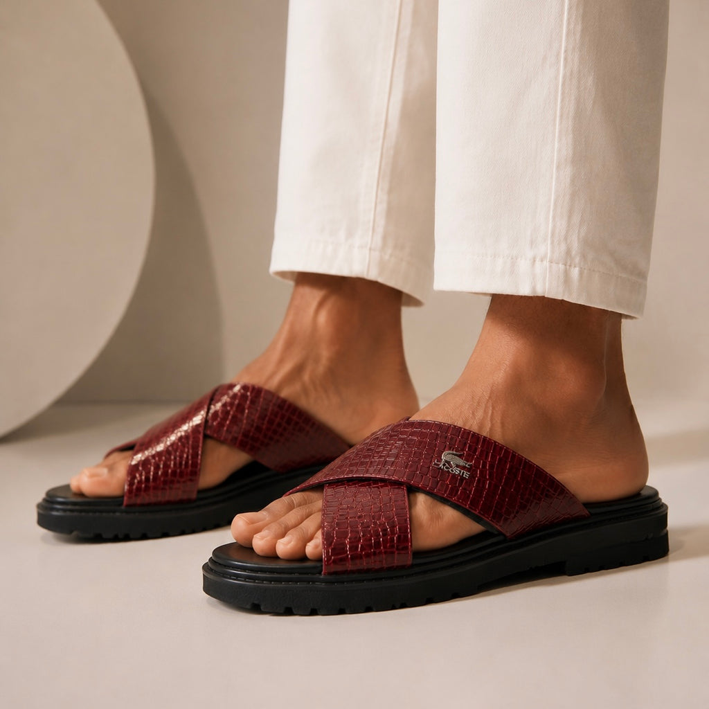 Esrakz Premium Dual Strap Sandals:Lacoste 03