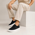 Esrakz Black Canvas Slip-On Casual Shoes