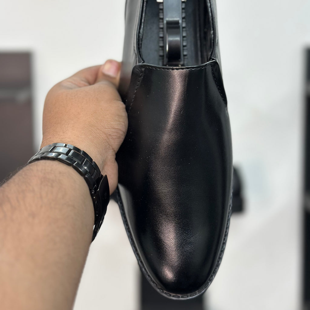 Esrakz Men’s Premium Black Oxford Slip-On