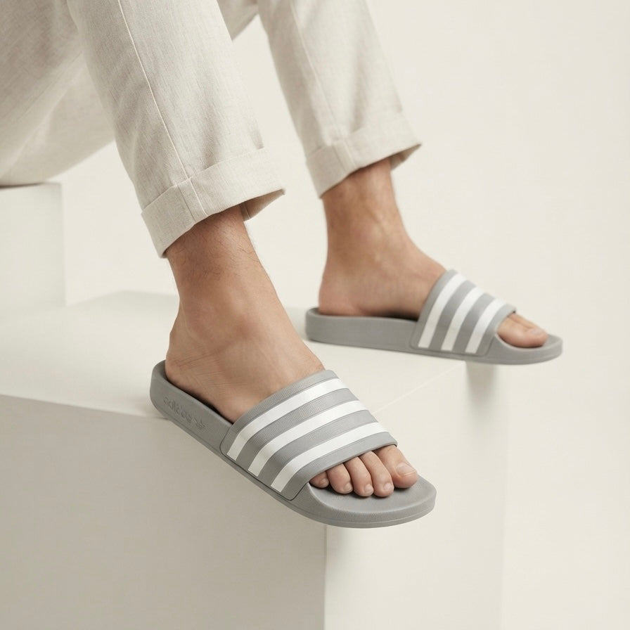 Men's Adilette Comfort Slides Grey
