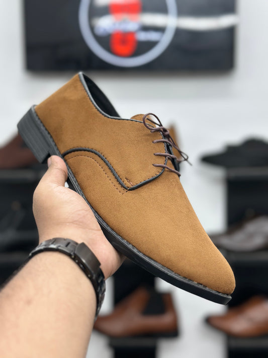 Esrakz-Classic Mustard Suede Derby Shoes