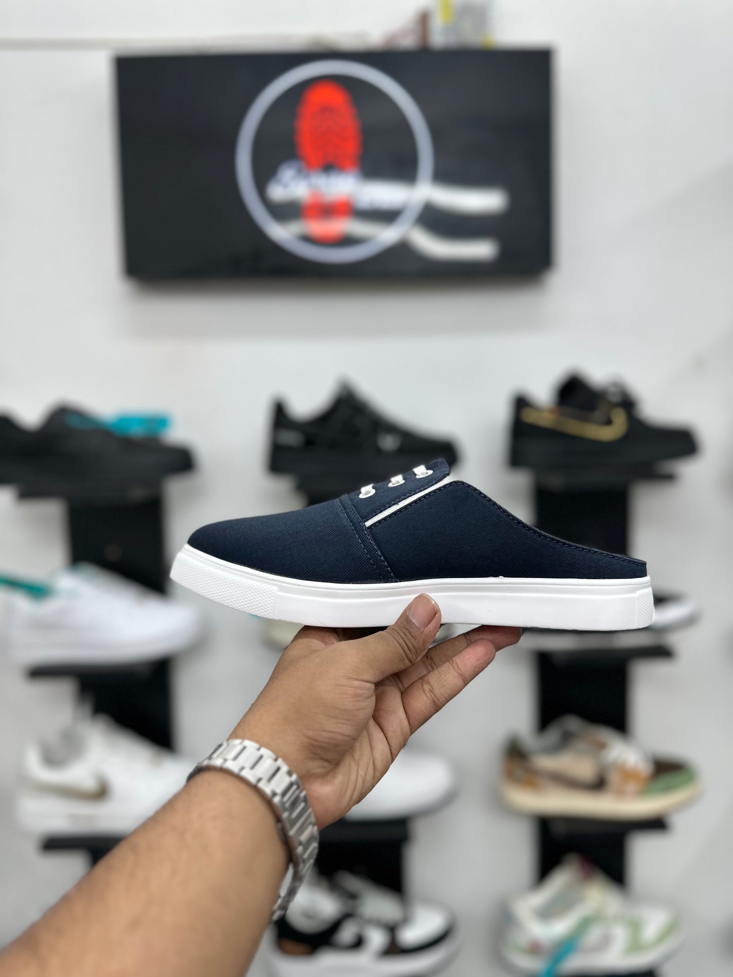 Esrakz-Half Shoes Navy Blue