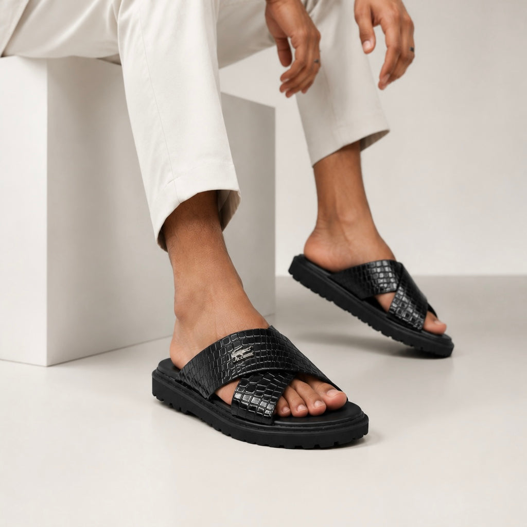 Esrakz Premium Dual Strap Sandals:Lacoste 05
