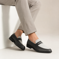 Men’s Two-Tone Penny Loafers – Black