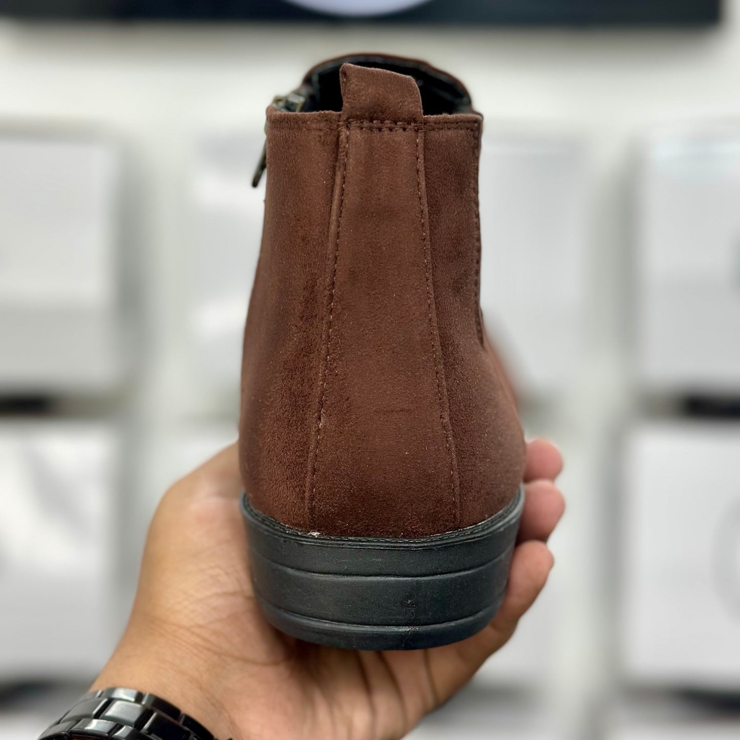 Esrakz Classic Brown Suede Chelsea Boots – Slip-On Ankle Dress Boots