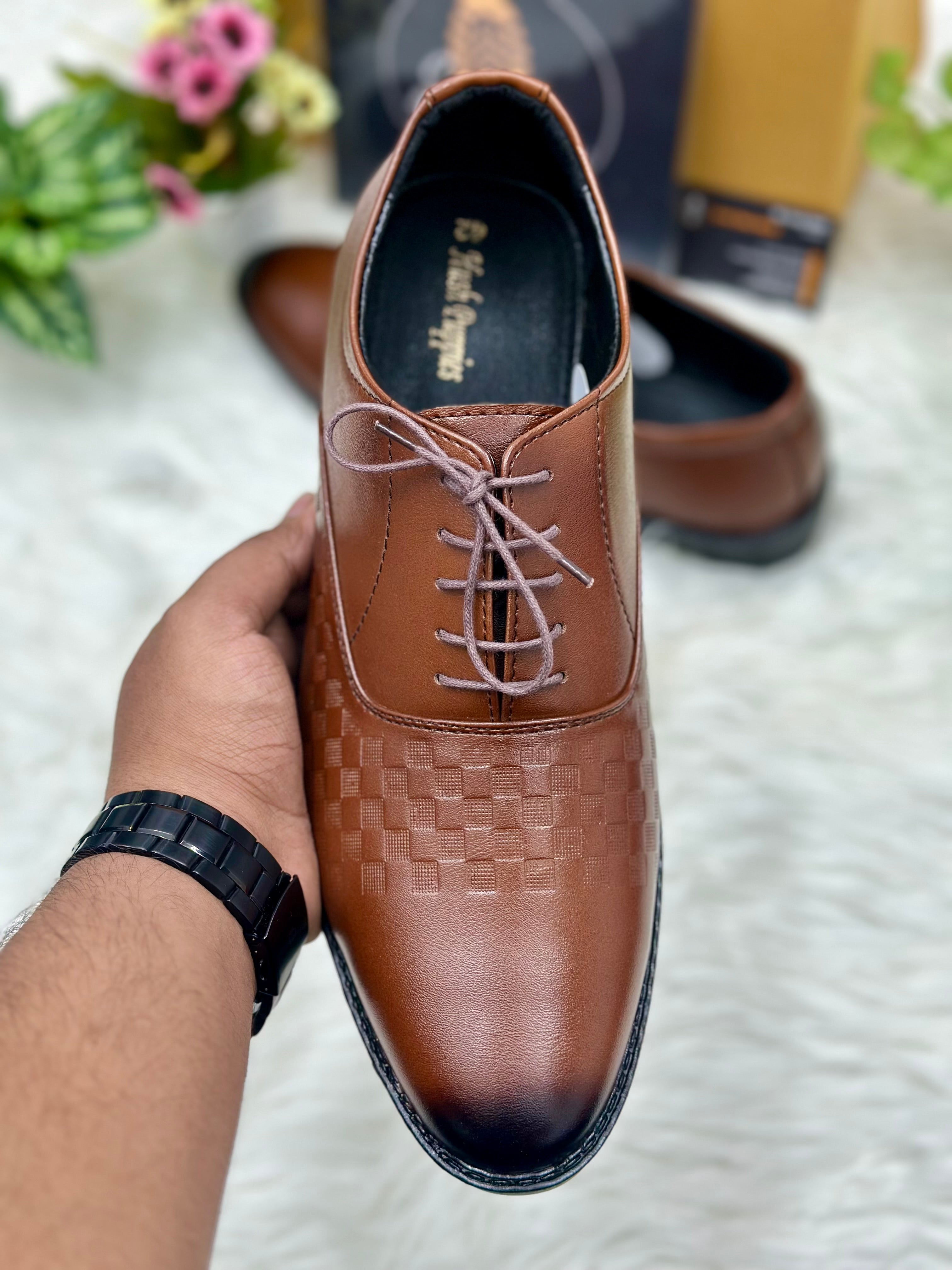 Esrakz-Brown Lace-Up Formal Shoes