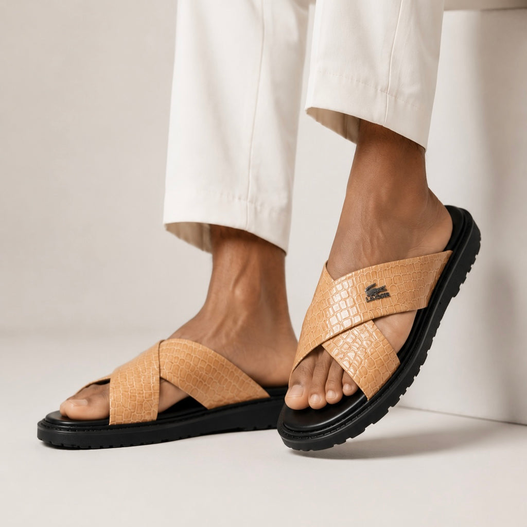 Esrakz Premium Dual Strap Sandals:Lacoste 01
