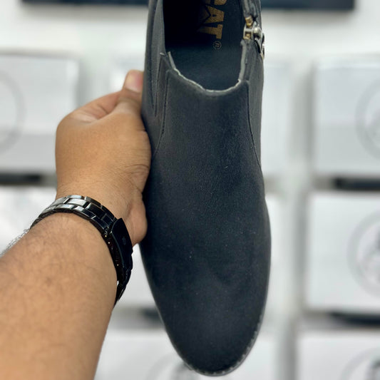 Esrakz Classic Black Suede Chelsea Boots – Slip-On Ankle Dress Boots