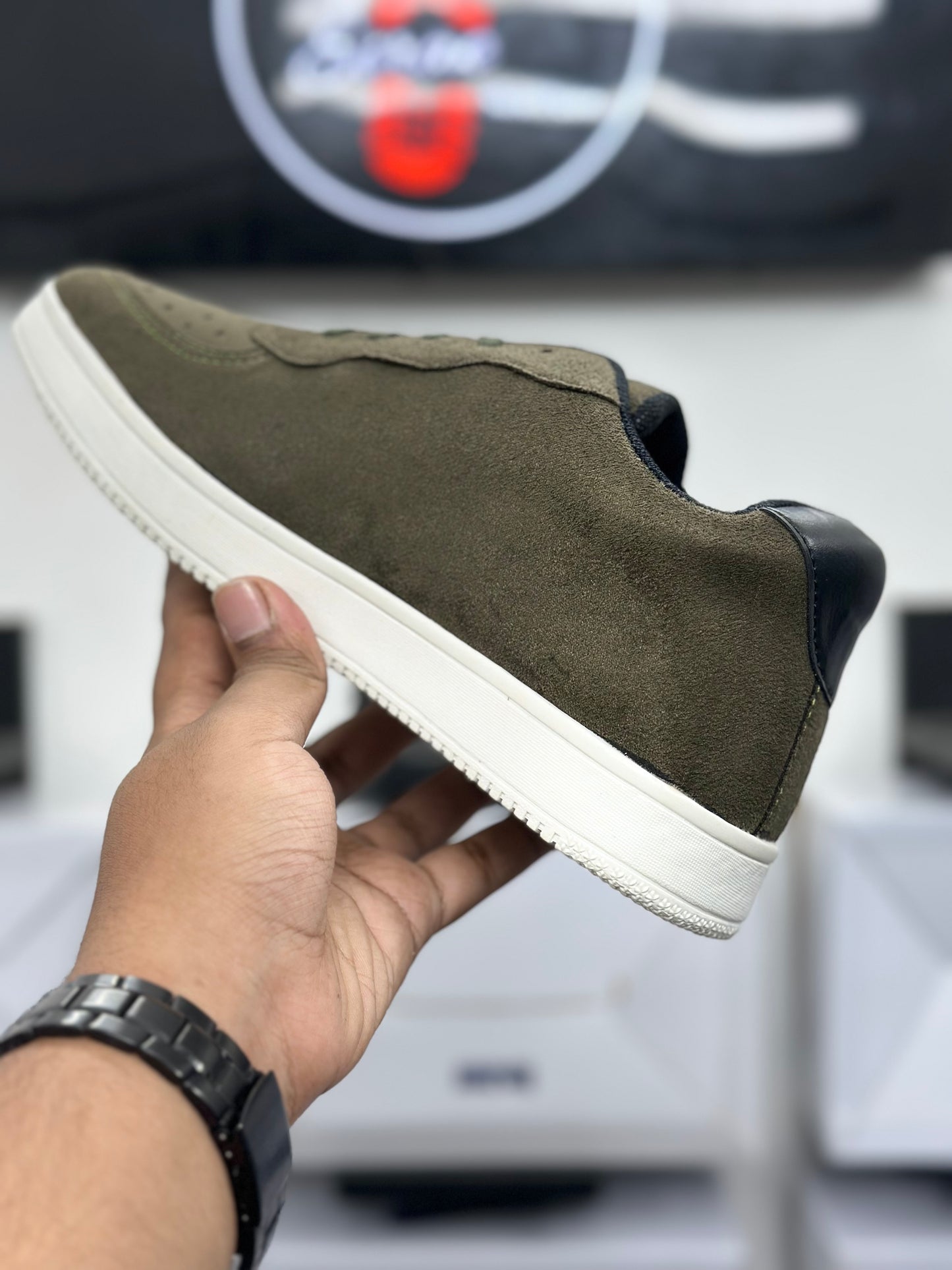Olive Suede Street Sneakers – Premium Comfort Edition