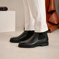 Luxury Chunky Chelsea Boot – Handmade Genuine Cow Leather:Black