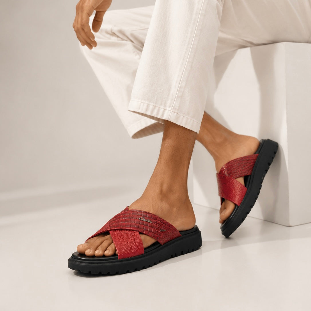 Esrakz Premium Dual Strap Sandals:Clarks 05