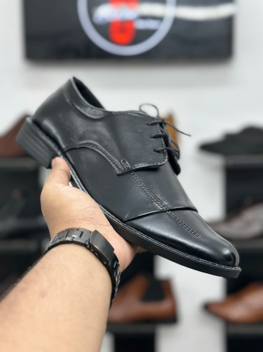 Esrakz-Premium Black Oxford Dress Shoes – Sleek Cap Toe Formal Leather