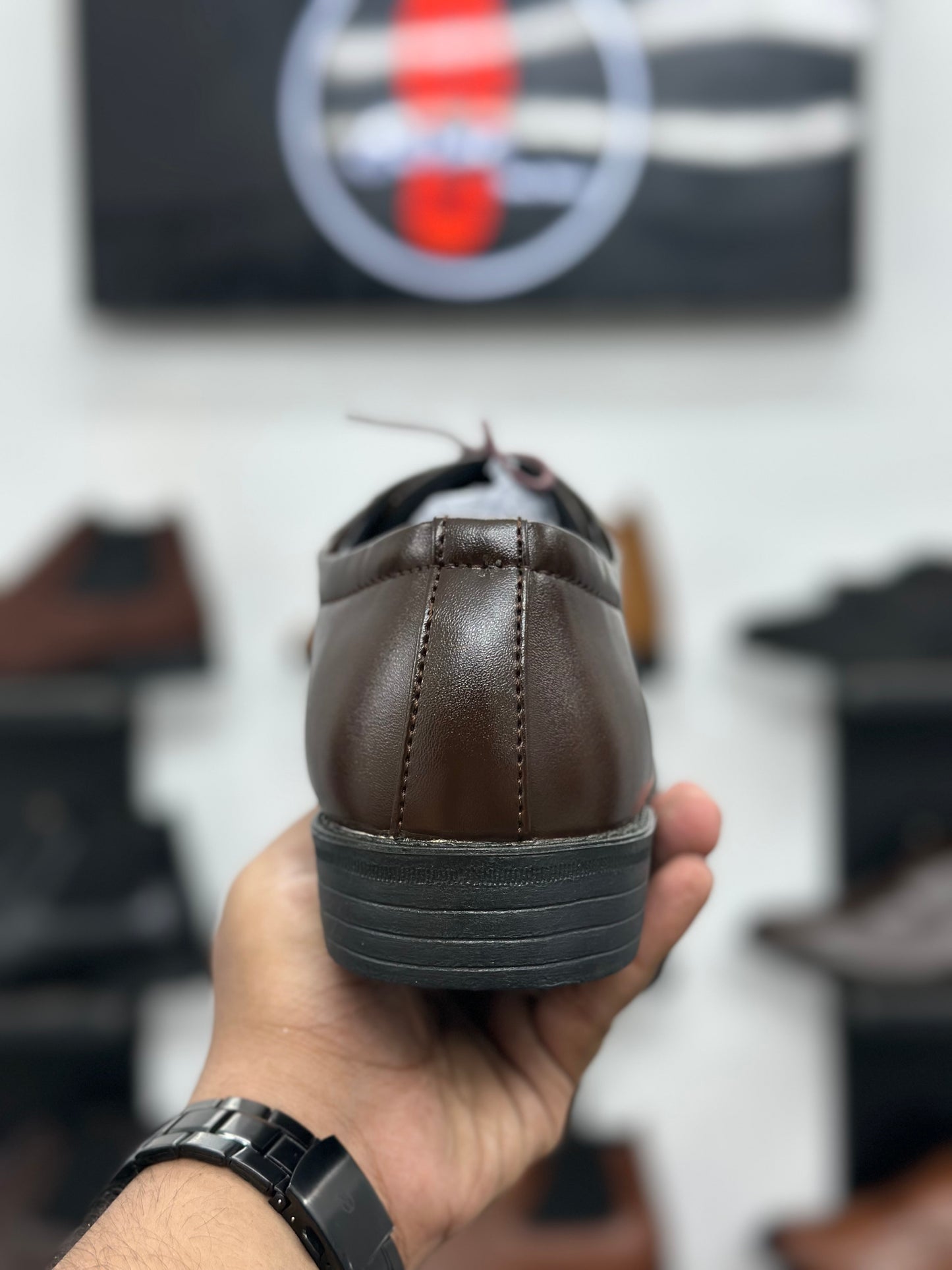 Esrakz-Premium Chocolate Oxford Dress Shoes – Sleek Cap Toe Formal Leather