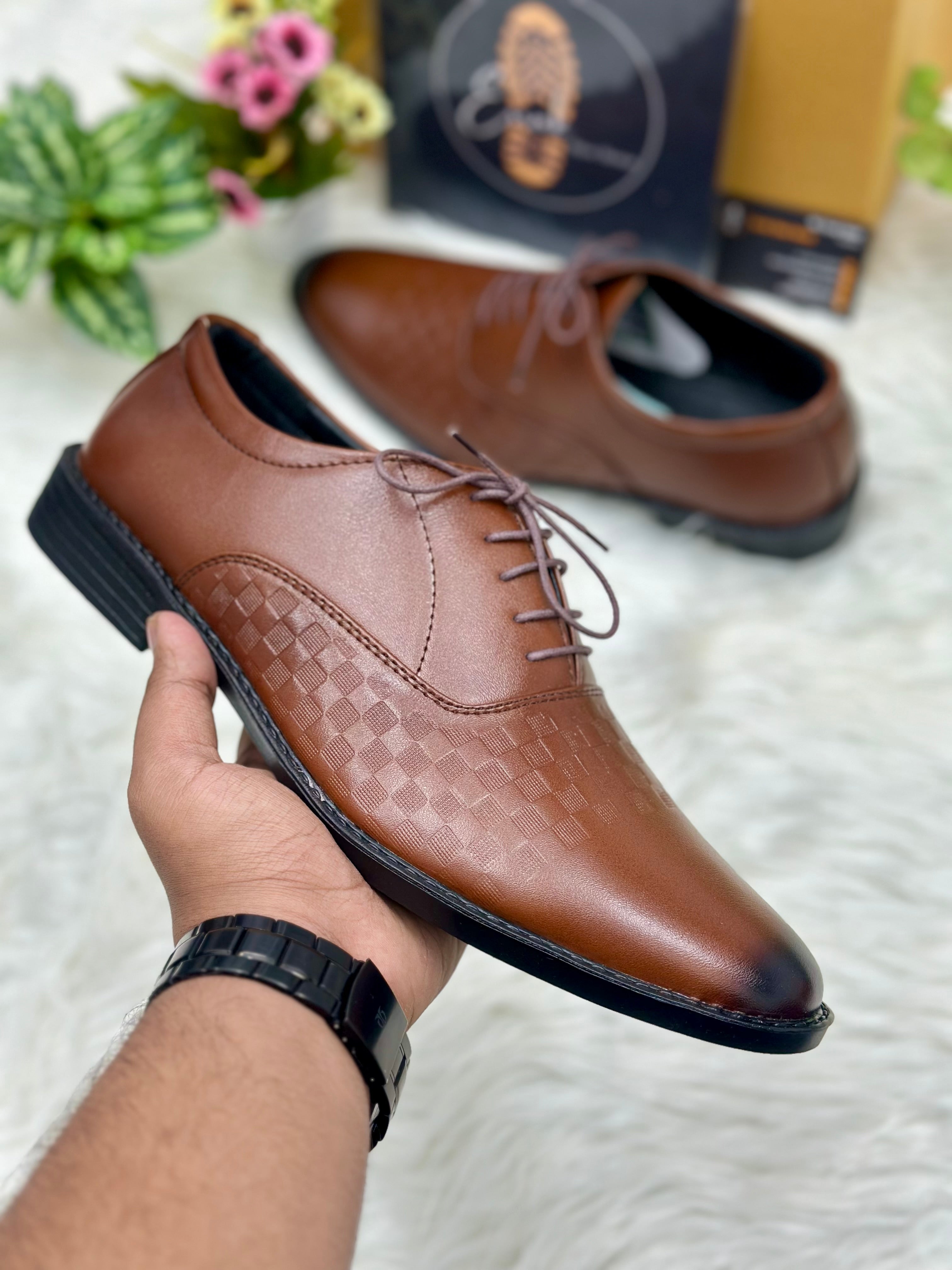 Esrakz-Brown Lace-Up Formal Shoes