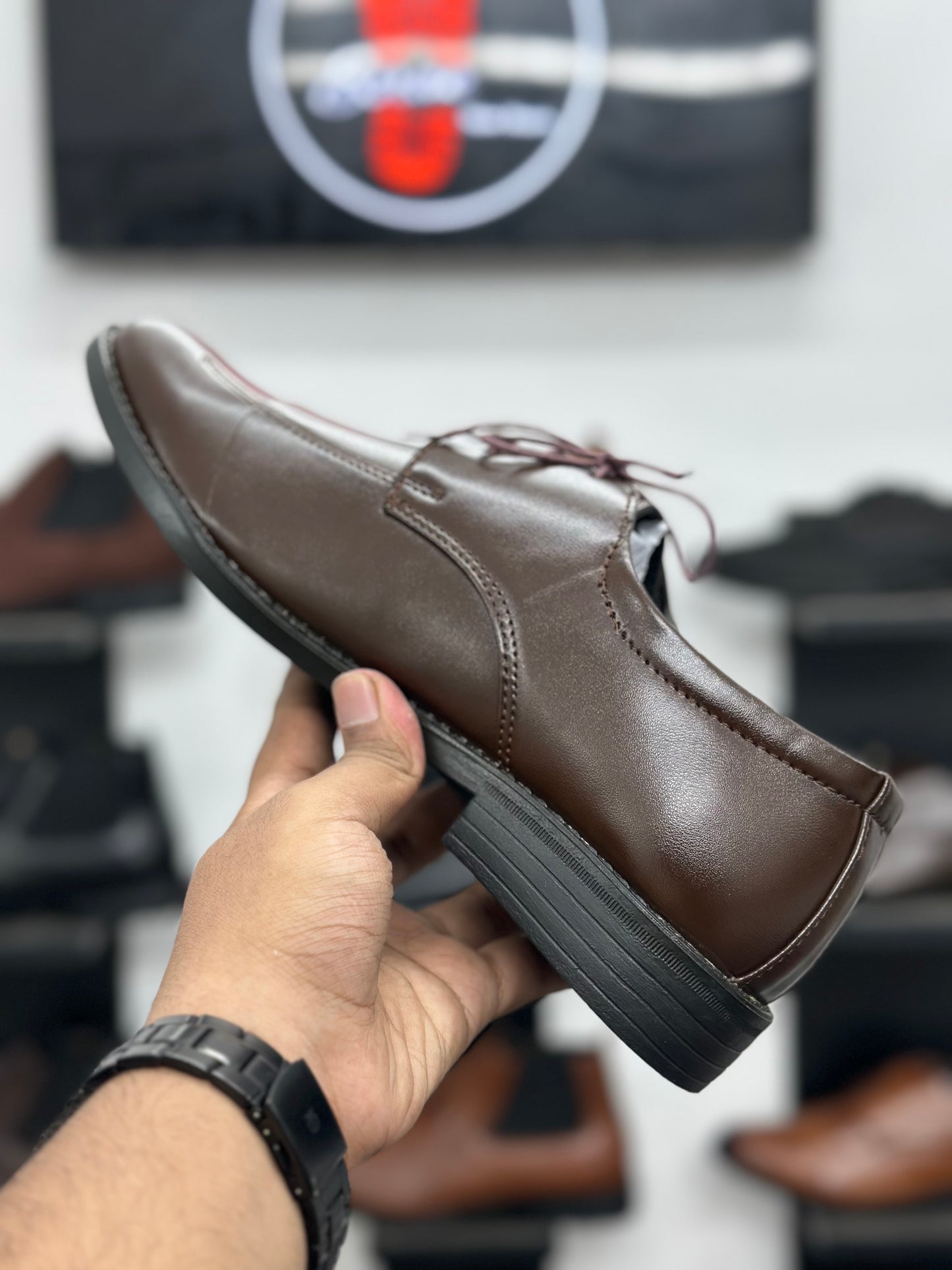 Esrakz-Premium Chocolate Oxford Dress Shoes – Sleek Cap Toe Formal Leather