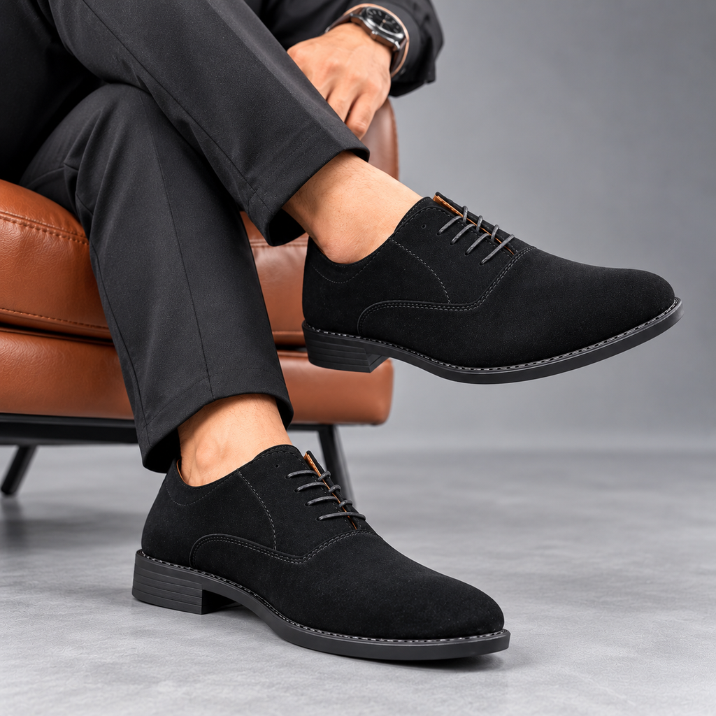 Esrakz Suede Oxford Shoes – Black