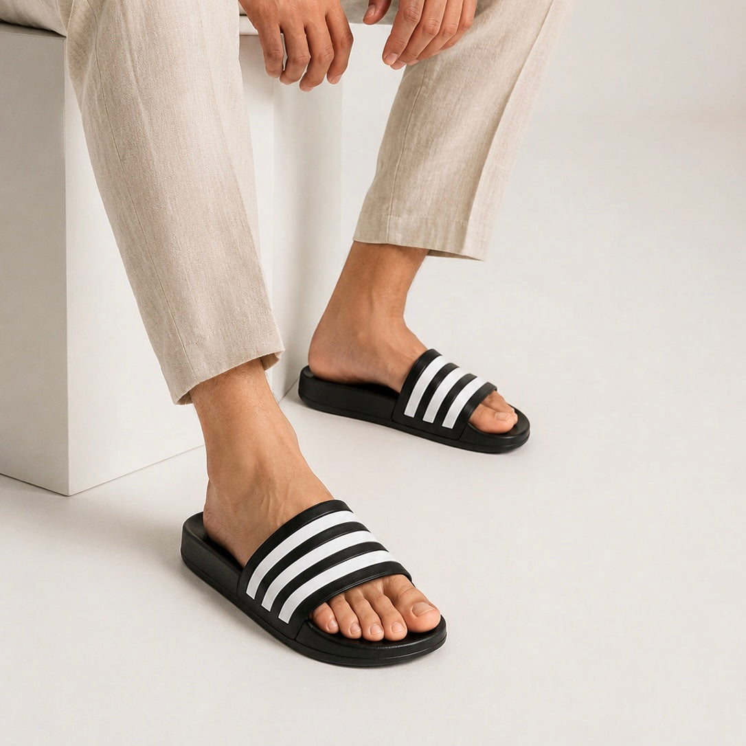 Men's Adilette Comfort Slides B&W