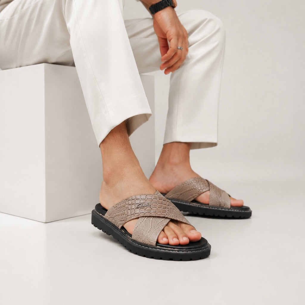 Esrakz Premium Dual Strap Sandals:Clarks 01